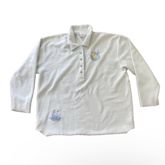 Disney Winnie The Pooh Collared Embroidered Graphic Sweatshirt Size XL - Picture 8 of 8